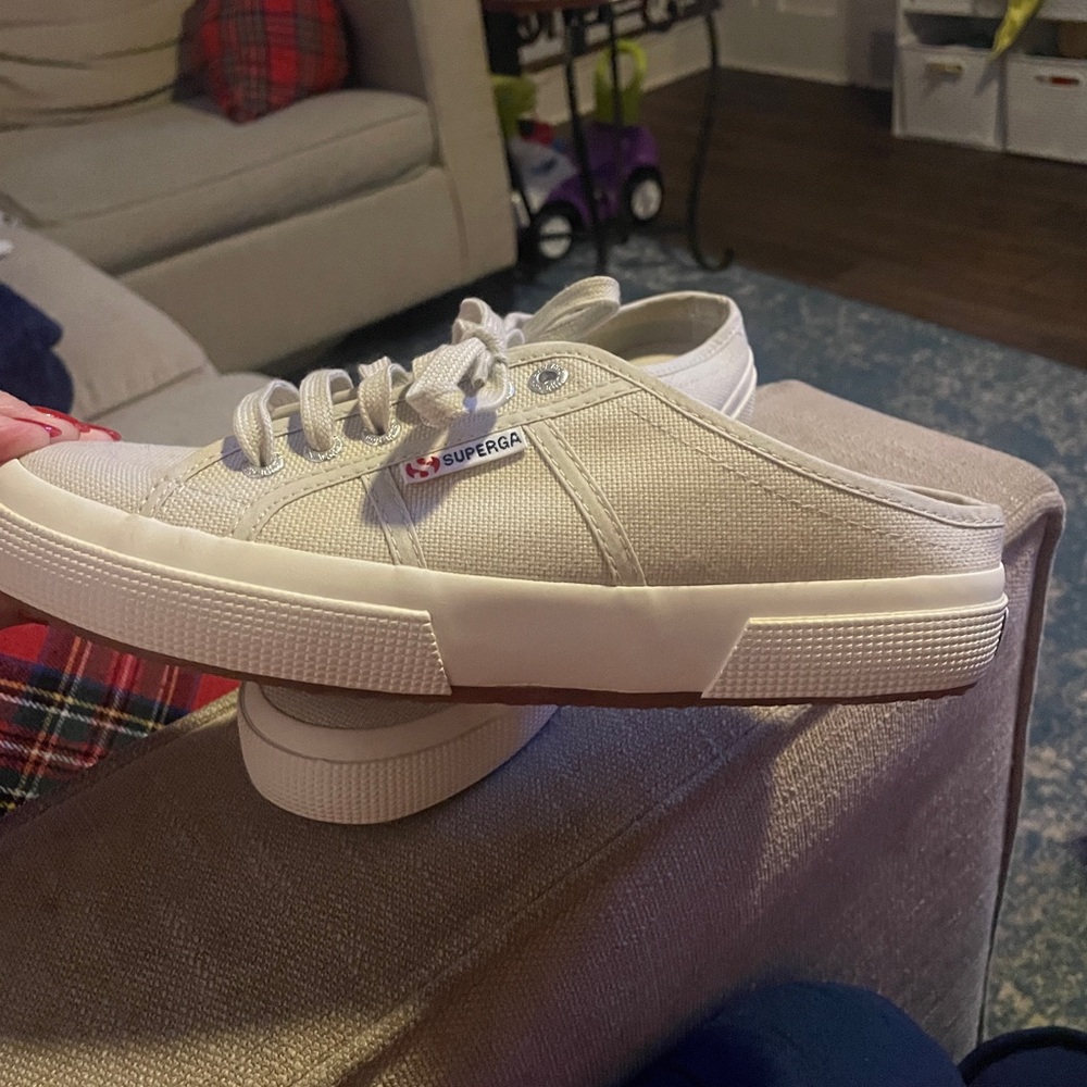 Superga Off-White Canvas Sneakers (Mule)